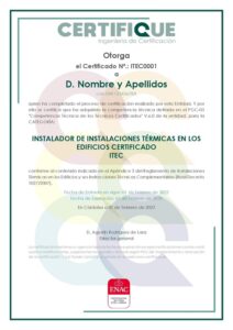 Certificado RITE Certificado RITE